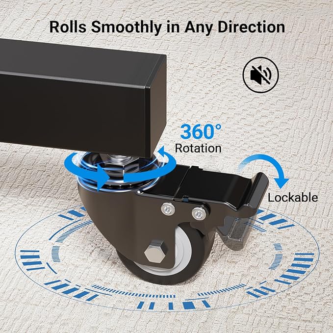 PERLESMITH Rolling TV Stand on Wheels - Image 4