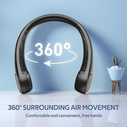 Portable Neck Fan, Hands Free Bladeless 360° Cooling Personal Fan, Wearable - Image 2
