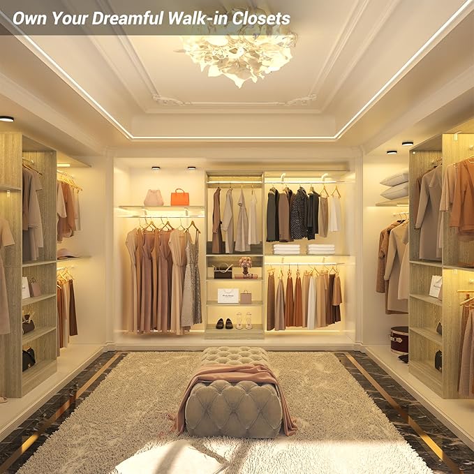 8FT Closet System with Shelves, Wall Mount Bedroom Wardrobe Walk-in Closet - Image 8
