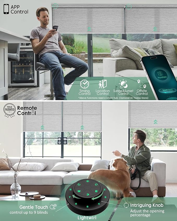 Yoolax Motorized Blinds with Remote, Smart Blinds - Image 3