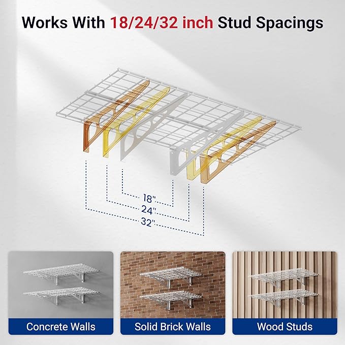 FLEXIMOUNTS 2-Pack 2x4ft 24-inch-by-48-inch Wall Shelf Garage Storage Rack Wall - Image 4