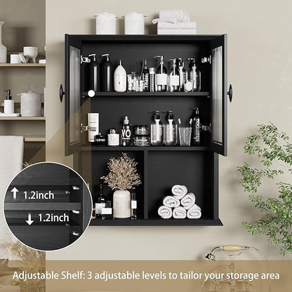 CJL Bathroom Wall Cabinet with Fluted Door, 23.6'' x 29.5'' Medicine Cabinet - Image 5