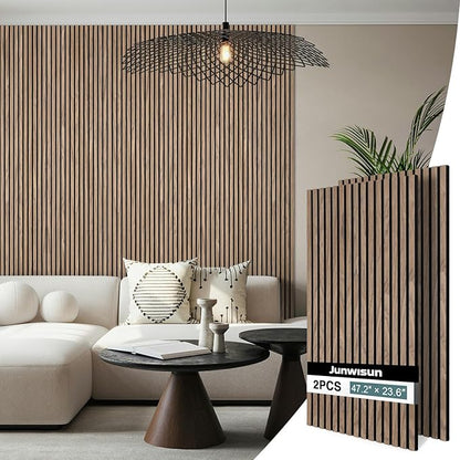 Acoustic Wall Panels, 2 Pack Wood Slat Wall Panel, Soundproof Wall Panels by Unknown