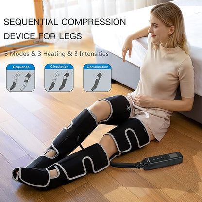CINCOM Leg Massager with Heat and Compression, 3-in-1 Foot Calf & Thigh Massager - Image 4