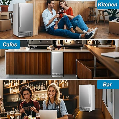 Commercial Ice Maker Machine 120 LBS/24H, 60 LBS Cold Preservation Bin - Image 9
