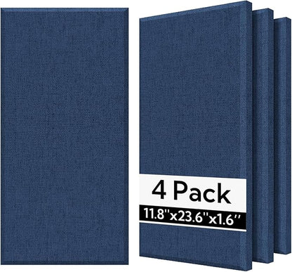 Olanglab Fiberglass Acoustic Wall Panels 4 Pack, 11.8'' x 23.6'' Sound Panels by Olanglab