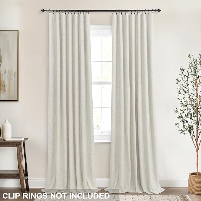 KOUFALL Custom 92 Inch Linen Blackout Curtains Drapes - Image 4