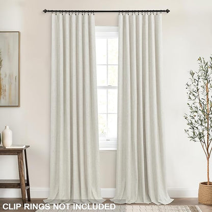 KOUFALL Custom 92 Inch Linen Blackout Curtains Drapes - Image 4