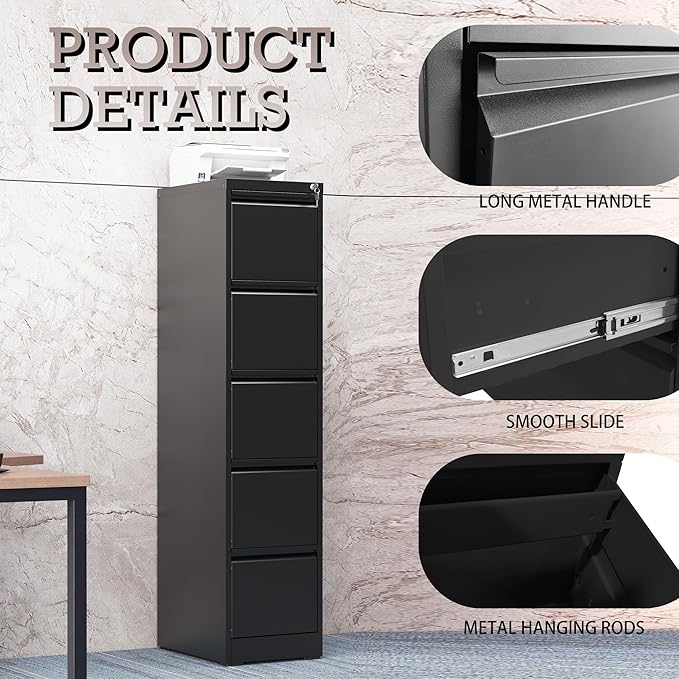 5 Drawer Vertical File Cabinet - Image 4