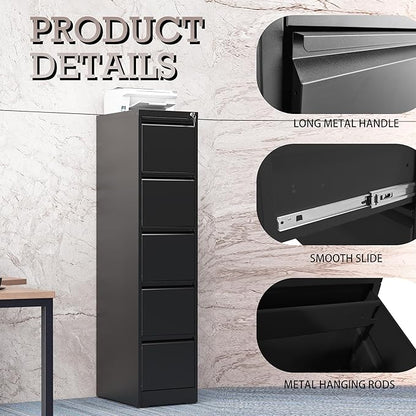 5 Drawer Vertical File Cabinet - Image 4