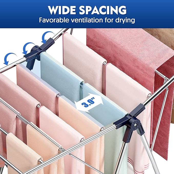 APEXCHASER Clothes Drying Rack, Stainless Steel Drying Rack Clothing - Image 5