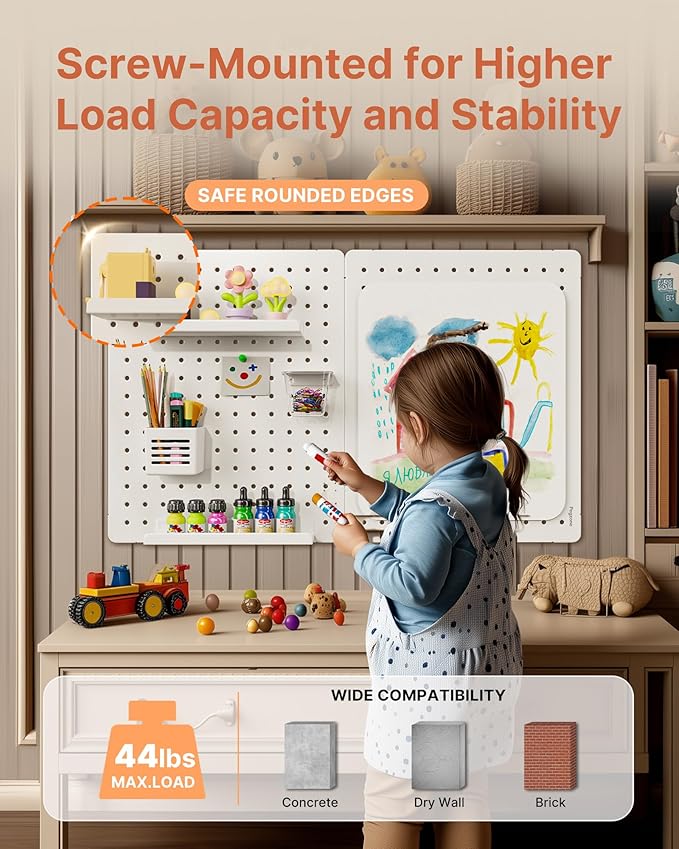PEGZONE Pegboard Wall Organizer Combination Kit, Overall 33.1"x20.5" Metal - Image 3