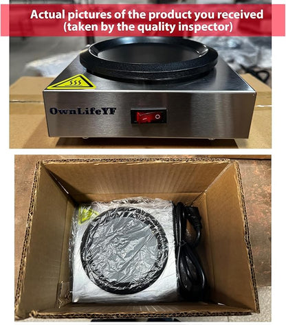 Commercial Coffee Warmer, 60W 176℉ Single Burner Decanter Warmer Plate - Image 2