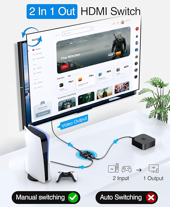 Kinivo 8K HDMI Switch 2 in 1 Out - Image 2