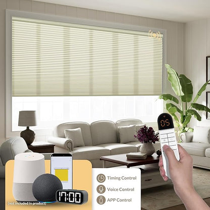 Boolegon No Drill Motorized Cellular Blinds - Image 2