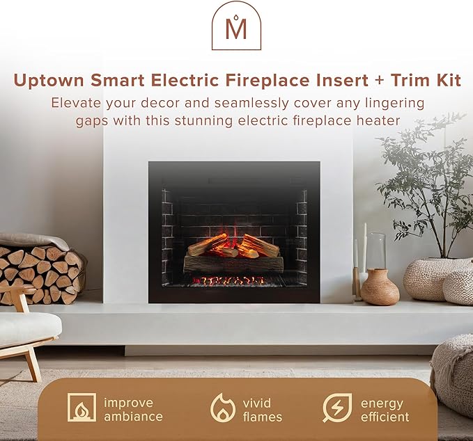 Modern Ember Uptown 33" Smart Electric Fireplace Insert - Image 2