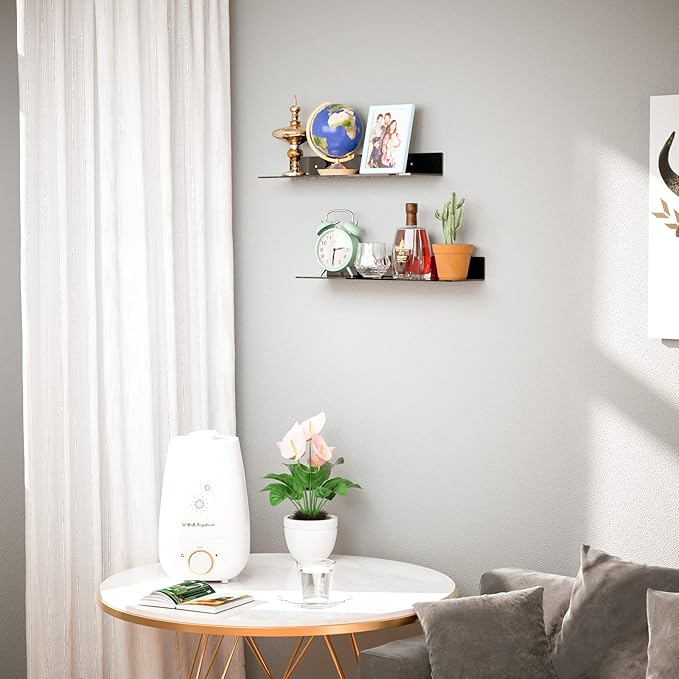 17 Inches Acrylic Wall Shelves 2 Pack, Floating Shelf - Image 5