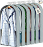 6 Pcs 60" Garment Bags for Hanging Clothes, Garment Bags Shoulder Covers by AURUZA
