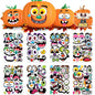 Halloween Pumpkin Face Stickers Halloween Pumpkin Decorating Stickers | 64 Pack Large Pumpkin Craft Stickers for Kids Toddlers Make Jack-O-Lantern Face Decals for Pumpkins and Squashes