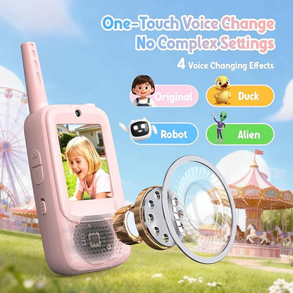 Rush Deer Video Walkie Talkies for Kids, 2 Pack Rechargeable Video Intercom - Image 3