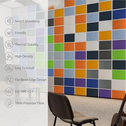 Amantech 12 Pack Acoustic Panels Self Adhesive Sound Proof Foam, High Density - Image 5