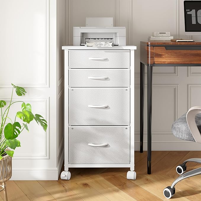 4 Drawers Mobile File Cabinet Vertical Filing Cabinet - Image 2