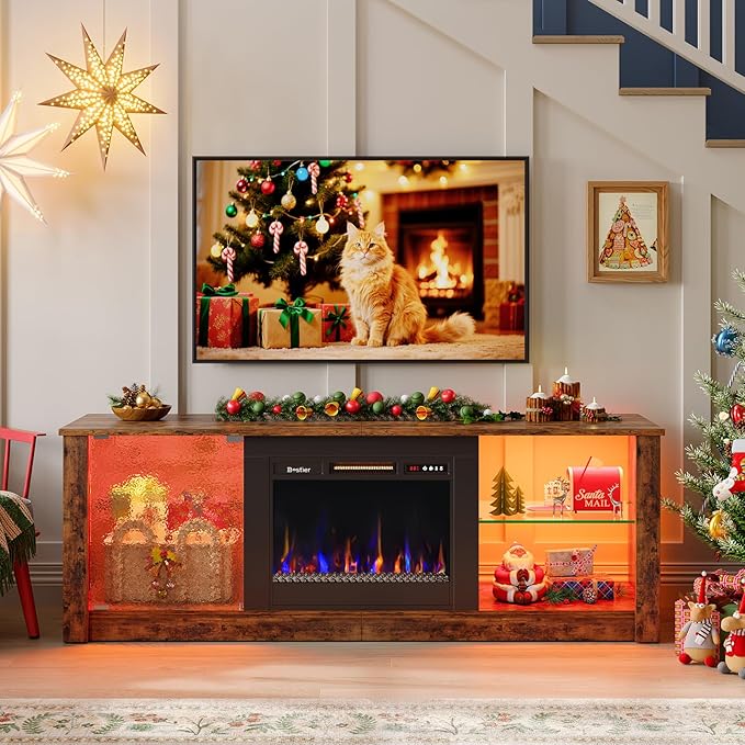 Bestier 63" Modern Fireplace TV Stand by Bestier