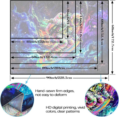 kampdream Astronaut Space Surfer Tapestry, Cosmic Galaxy Planet Art Wall Hanging, Cool Decor Poster for Men's Bedroom/Dorm, 48x36 Inch