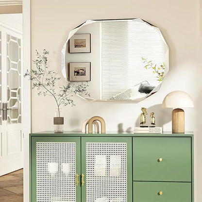 Bathroom Mirrors for Over Sink, Round Frameless Mirrors for Wall, 20x28 Inch - Image 2