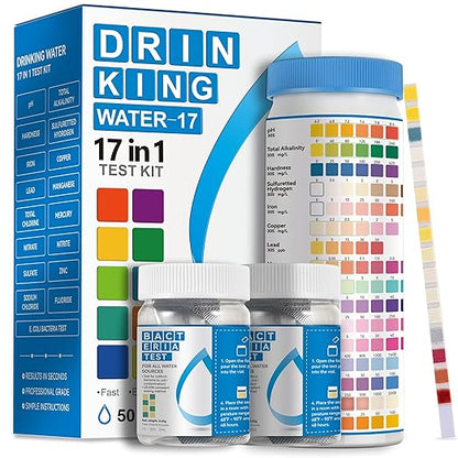 AAwipes Drinking Water Test Strips 17 in 1 50 Strips + 2 Bacteria Tester Kits by AAWipes
