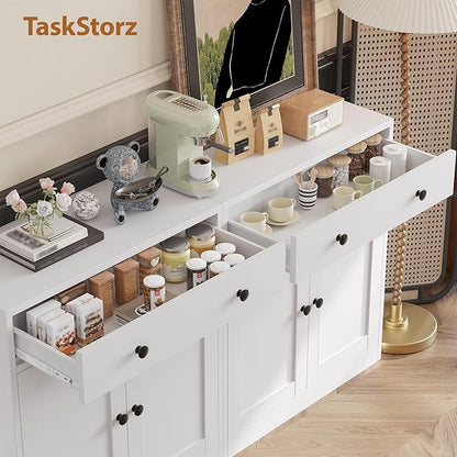 Metal Storage Cabinet with 2 Doors and 1 Drawer，Farmhouse Buffet Cabinet with - Image 8