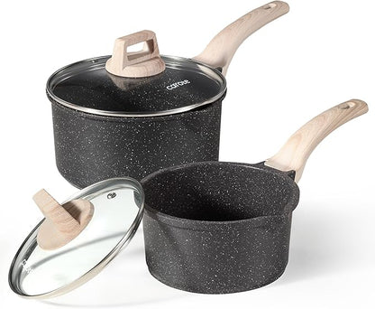 CAROTE 1.5Qt & 3.0Qt Sauce Pan Sets by CAROTE