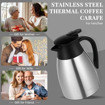 34 Oz Thermal Coffee Carafe, Stainless Steel Insulated Vacuum coffee crafts to - Image 7
