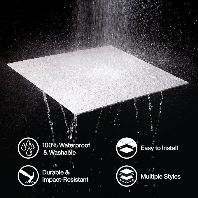 Genesis 2ft x 2ft Stucco Pro Black Ceiling Tiles - Image 5