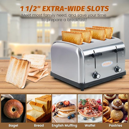 Hakka Toaster 4 Slice, Heavy-Duty Stainless Steel Toasters Commercial Toaster - Image 3