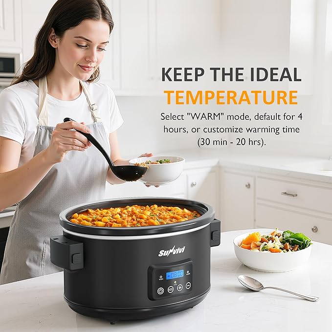 Sunvivi 8.5 Quart Programmable Slow Cooker: Multi-Cooker Food Warmer - Image 6