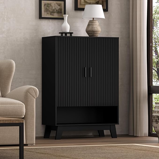 4-Tier Fluted Shoe Cabinet - Image 4