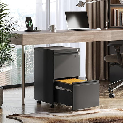DEVAISE 2 Drawer Metal File Cabinet, Fully Assembled, Under Desk, Fits - Image 2