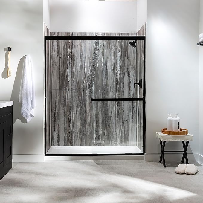 Palisade 78in x 60in x 32in Waterproof Vinyl Shower Surround Kit - Image 3