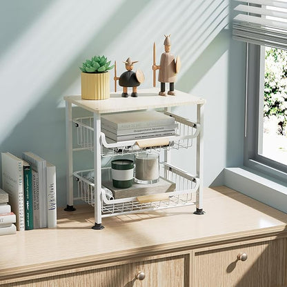 3-layer Kitchen Fruit Storage Basket Snack Rack, Countertop & Desktop Pull-out - Image 5