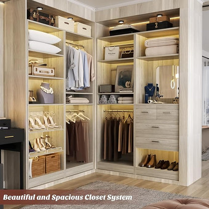 Unikito 50” Closet System with 4 Drawers, 4.2FT Wood Closet Organizer with - Image 6