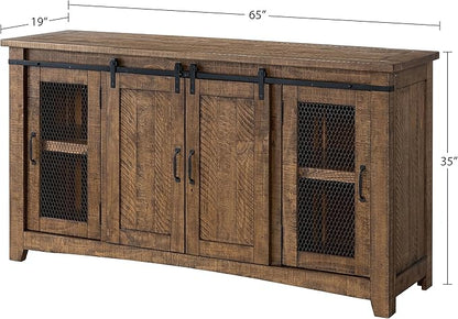 Martin Svensson Home Rustic 65” Solid Wood TV Stand - Image 3