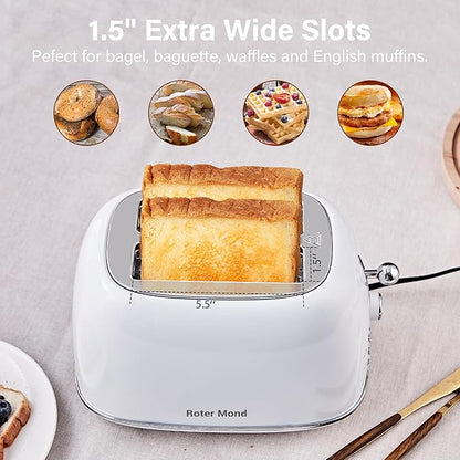 Roter Mond 2 Slice Toaster Retro Stainless Steel - Image 5