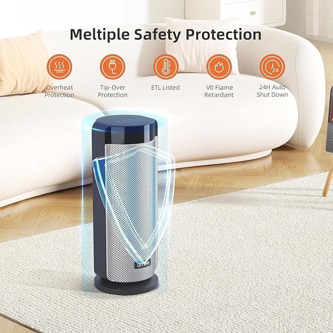 Space Heaters for Indoor Use Large Room, 70 ° Oscillation, Fast Heating Ceramic - Image 3
