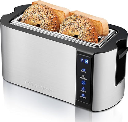 Elite Gourmet ECT5322 Long Slot 4 Slice Toaster, Countdown Timer, Bagel by EliteGourmet