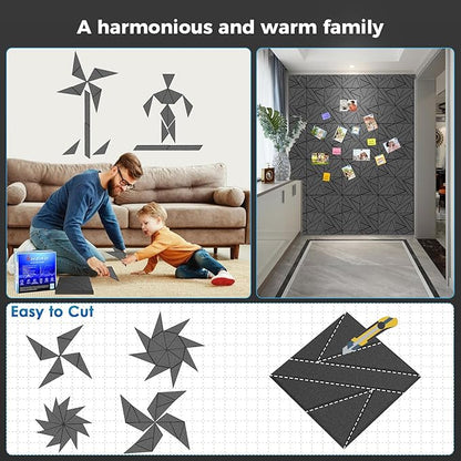 16 Pack Self-Adhesive Soundproof Wall Panels, 1.2lb/ft³ High Density, Thicker - Image 4
