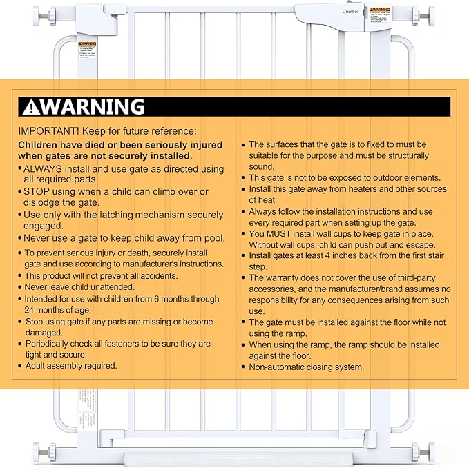 Cumbor 36" Extra Tall Baby Gate - Image 8