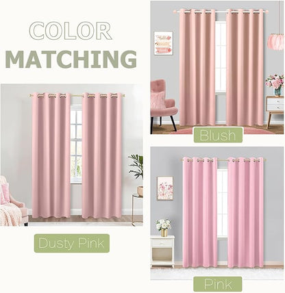 Blush Pink Curtains 63 Inch Length - Image 2