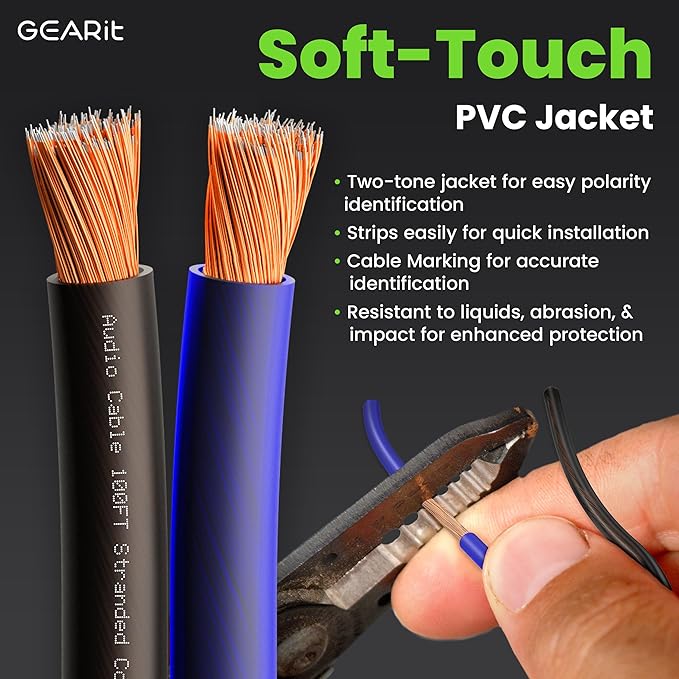 GEARit Pro Series 16AWG Speaker Wire, 16 Gauge Speaker Wire Cable Great Use - Image 2