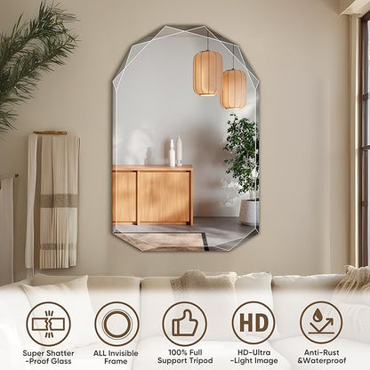 Suidia Bathroom Mirror, Frameless Bathroom Mirror - Image 6